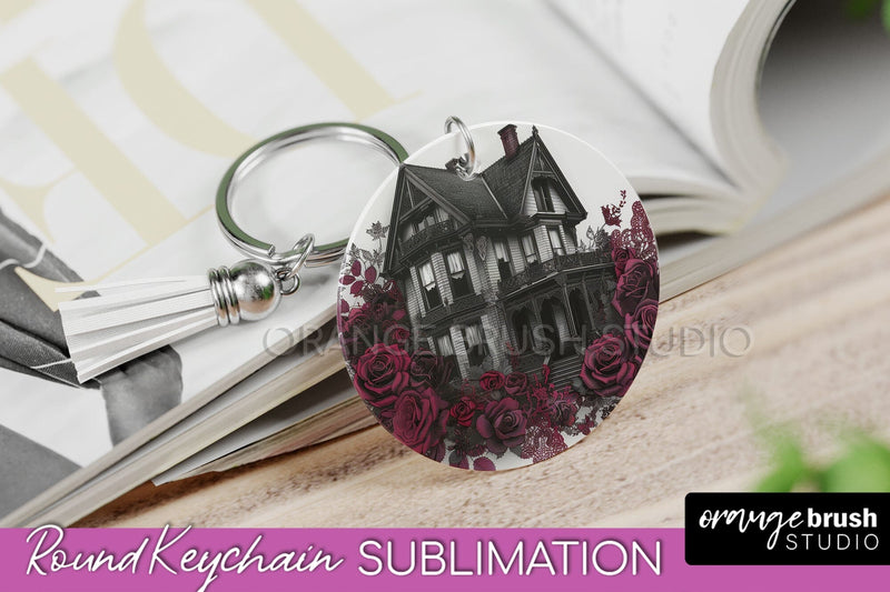 Gothic Halloween Keychain - Dark Academia Keychain PNG Sublimation OrangeBrushStudio 