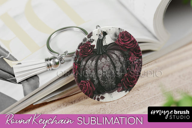 Gothic Halloween Keychain - Dark Academia Keychain PNG Sublimation OrangeBrushStudio 