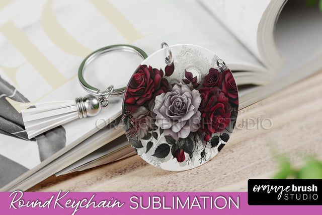 Gothic Halloween Keychain - Dark Academia Keychain PNG Sublimation OrangeBrushStudio 