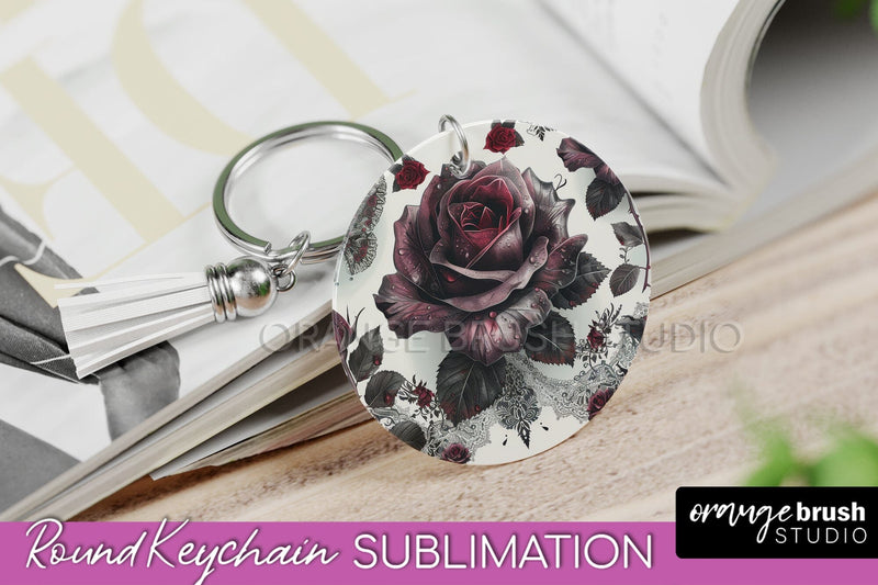 Gothic Halloween Keychain - Dark Academia Keychain PNG Sublimation OrangeBrushStudio 