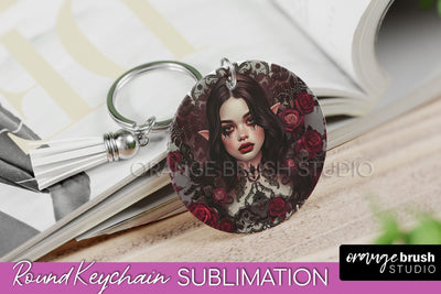 Gothic Halloween Keychain - Dark Academia Keychain PNG Sublimation OrangeBrushStudio 