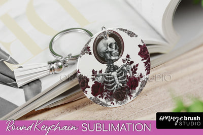 Gothic Halloween Keychain - Dark Academia Keychain PNG Sublimation OrangeBrushStudio 