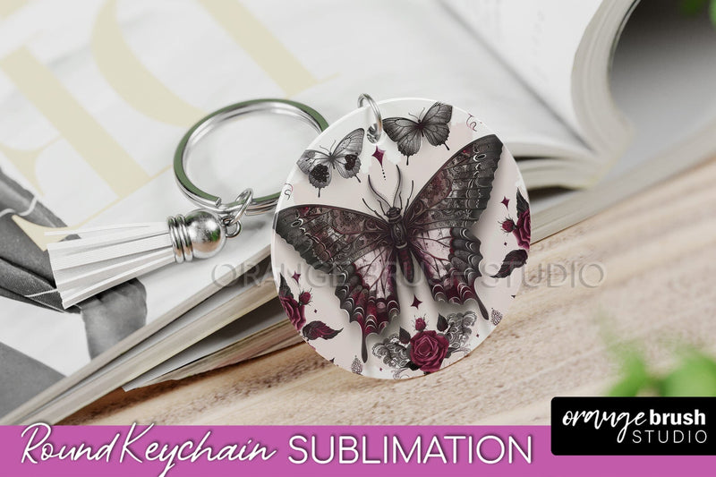 Gothic Halloween Keychain - Dark Academia Keychain PNG Sublimation OrangeBrushStudio 