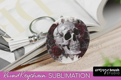 Gothic Halloween Keychain - Dark Academia Keychain PNG Sublimation OrangeBrushStudio 