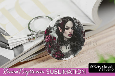 Gothic Halloween Keychain - Dark Academia Keychain PNG Sublimation OrangeBrushStudio 