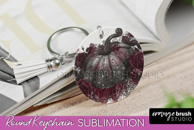 Gothic Halloween Keychain - Dark Academia Keychain PNG Sublimation OrangeBrushStudio 