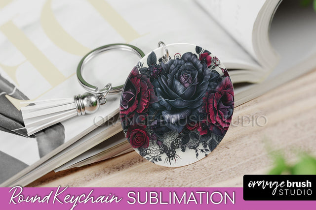 Gothic Halloween Keychain - Dark Academia Keychain PNG Sublimation OrangeBrushStudio 