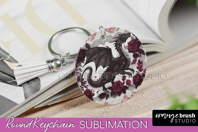 Gothic Halloween Keychain - Dark Academia Keychain PNG Sublimation OrangeBrushStudio 