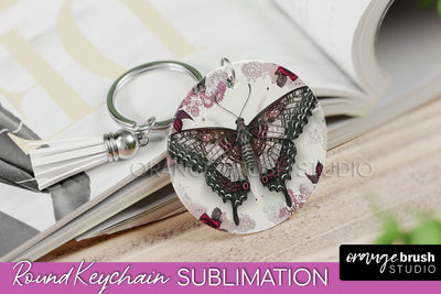 Gothic Halloween Keychain - Dark Academia Keychain PNG Sublimation OrangeBrushStudio 