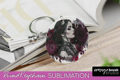 Gothic Halloween Keychain - Dark Academia Keychain PNG Sublimation OrangeBrushStudio 
