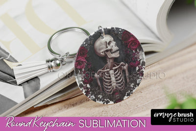 Gothic Halloween Keychain - Dark Academia Keychain PNG Sublimation OrangeBrushStudio 