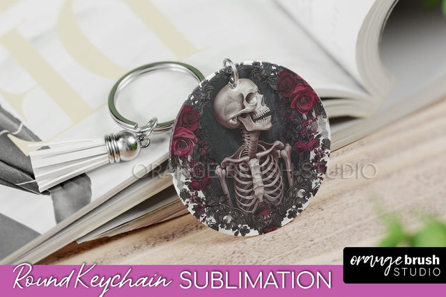 Gothic Halloween Keychain - Dark Academia Keychain PNG Sublimation OrangeBrushStudio 