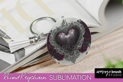 Gothic Halloween Keychain - Dark Academia Keychain PNG Sublimation OrangeBrushStudio 