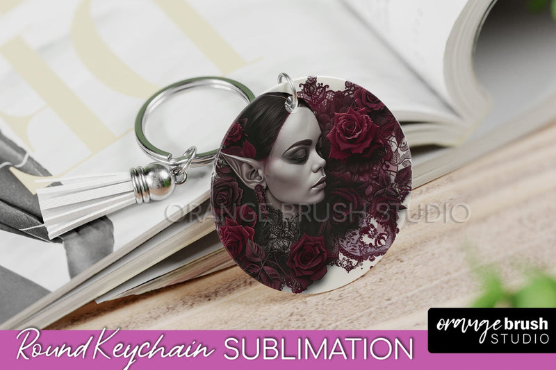 Gothic Halloween Keychain - Dark Academia Keychain PNG Sublimation OrangeBrushStudio 