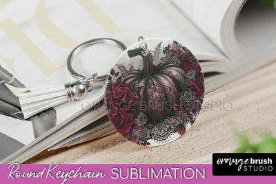 Gothic Halloween Keychain - Dark Academia Keychain PNG Sublimation OrangeBrushStudio 