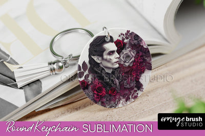 Gothic Halloween Keychain - Dark Academia Keychain PNG Sublimation OrangeBrushStudio 