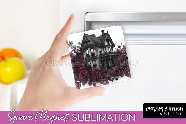 Gothic Halloween Magnet Sublimation - Dark Academia Magnet Sublimation OrangeBrushStudio 