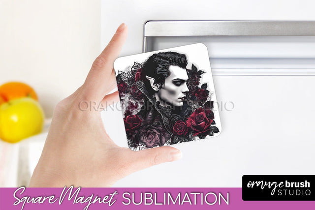 Gothic Halloween Magnet Sublimation - Dark Academia Magnet Sublimation OrangeBrushStudio 