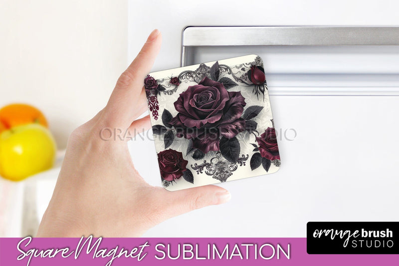Gothic Halloween Magnet Sublimation - Dark Academia Magnet Sublimation OrangeBrushStudio 