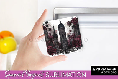 Gothic Halloween Magnet Sublimation - Dark Academia Magnet Sublimation OrangeBrushStudio 