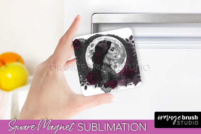 Gothic Halloween Magnet Sublimation - Dark Academia Magnet Sublimation OrangeBrushStudio 