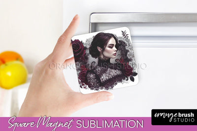 Gothic Halloween Magnet Sublimation - Dark Academia Magnet Sublimation OrangeBrushStudio 