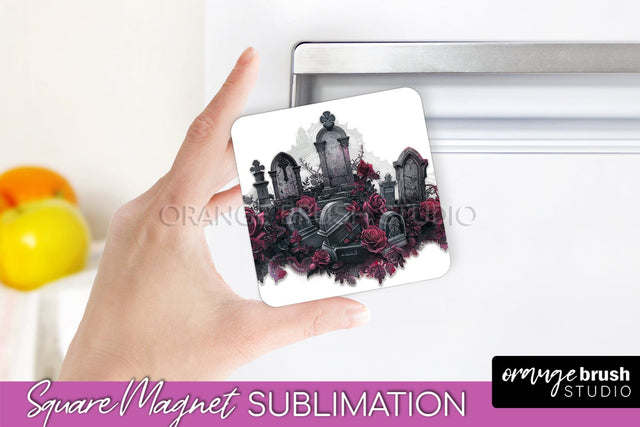 Gothic Halloween Magnet Sublimation - Dark Academia Magnet Sublimation OrangeBrushStudio 