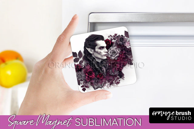 Gothic Halloween Magnet Sublimation - Dark Academia Magnet Sublimation OrangeBrushStudio 