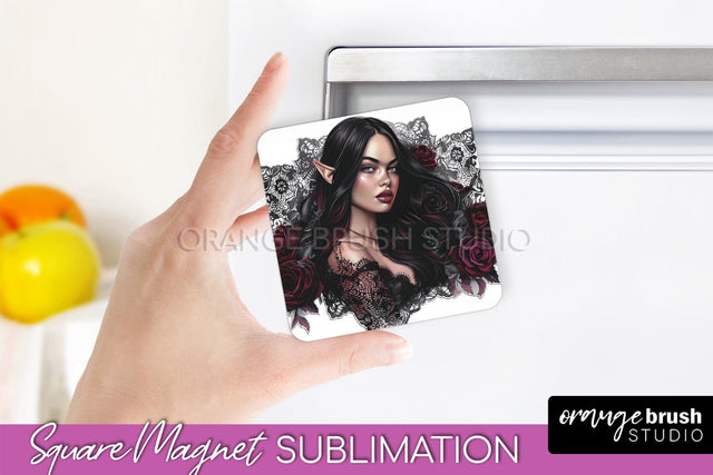 Gothic Halloween Magnet Sublimation - Dark Academia Magnet Sublimation OrangeBrushStudio 