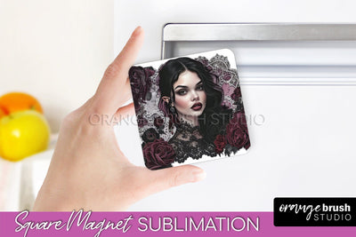 Gothic Halloween Magnet Sublimation - Dark Academia Magnet Sublimation OrangeBrushStudio 