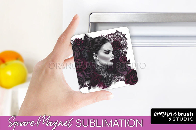 Gothic Halloween Magnet Sublimation - Dark Academia Magnet Sublimation OrangeBrushStudio 