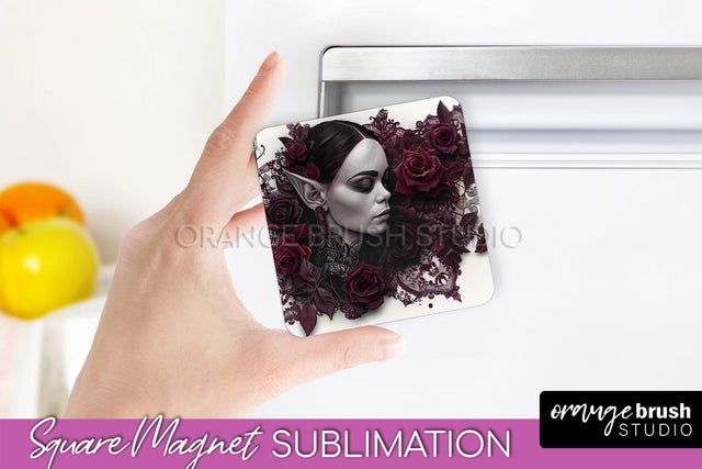 Gothic Halloween Magnet Sublimation - Dark Academia Magnet Sublimation OrangeBrushStudio 