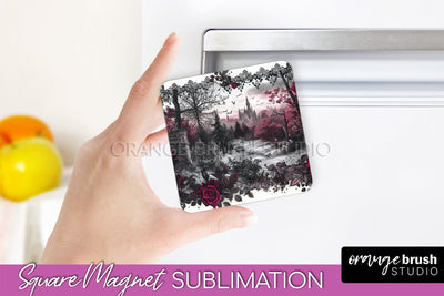 Gothic Halloween Magnet Sublimation - Dark Academia Magnet Sublimation OrangeBrushStudio 