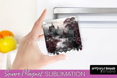 Gothic Halloween Magnet Sublimation - Dark Academia Magnet Sublimation OrangeBrushStudio 