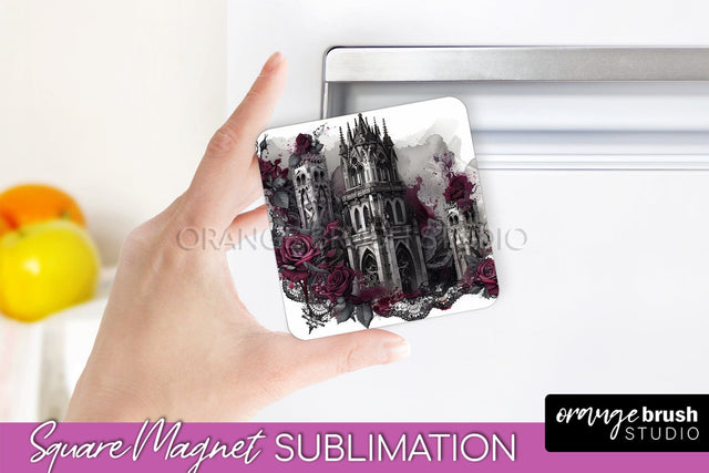 Gothic Halloween Magnet Sublimation - Dark Academia Magnet Sublimation OrangeBrushStudio 