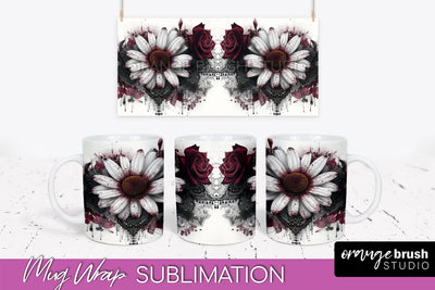 Gothic Halloween Mug Wrap - Dark Academia Mug Sublimation Sublimation OrangeBrushStudio 