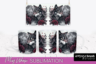Gothic Halloween Mug Wrap - Dark Academia Mug Sublimation Sublimation OrangeBrushStudio 