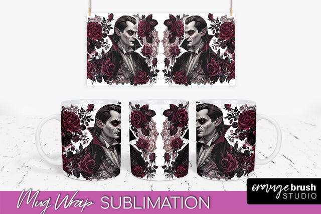 Gothic Halloween Mug Wrap - Dark Academia Mug Sublimation Sublimation OrangeBrushStudio 