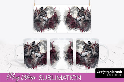 Gothic Halloween Mug Wrap - Dark Academia Mug Sublimation Sublimation OrangeBrushStudio 