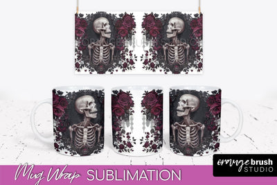 Gothic Halloween Mug Wrap - Dark Academia Mug Sublimation Sublimation OrangeBrushStudio 