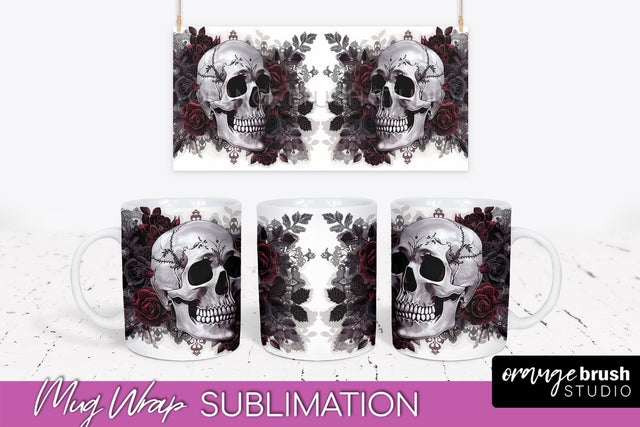 Gothic Halloween Mug Wrap - Dark Academia Mug Sublimation Sublimation OrangeBrushStudio 