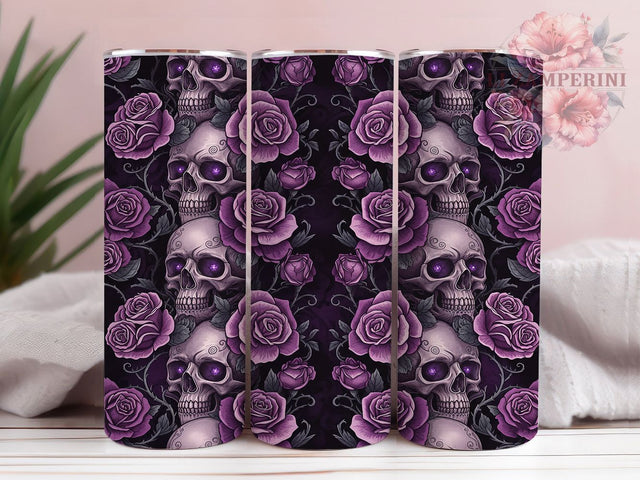 Gothic Halloween Skull Tumbler, Spooky Skull Wrap, 20oz Tumbler Sublimation, Creepy Bone Design, Gothic Halloween Sublimation, Skeleton Tumbler Wrap, Haunted Skull Art Sublimation Li Zamperini 