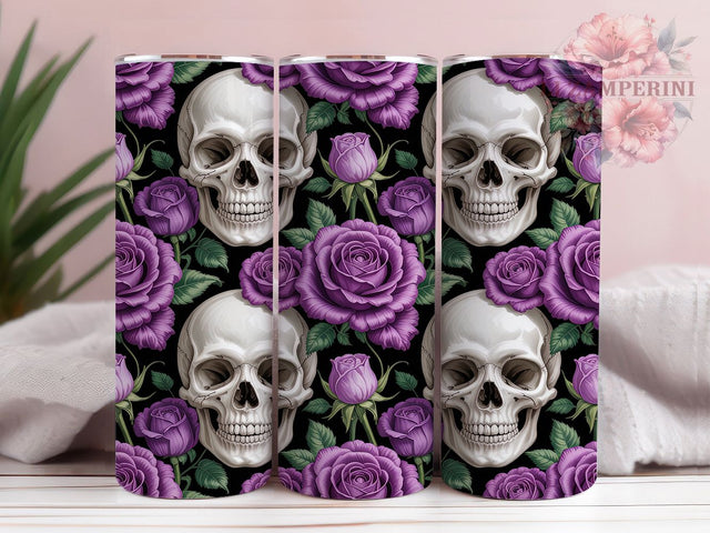 Gothic Halloween Skull Tumbler, Spooky Skull Wrap, 20oz Tumbler Sublimation, Creepy Bone Design, Gothic Halloween Sublimation, Skeleton Tumbler Wrap, Haunted Skull Art Sublimation Li Zamperini 