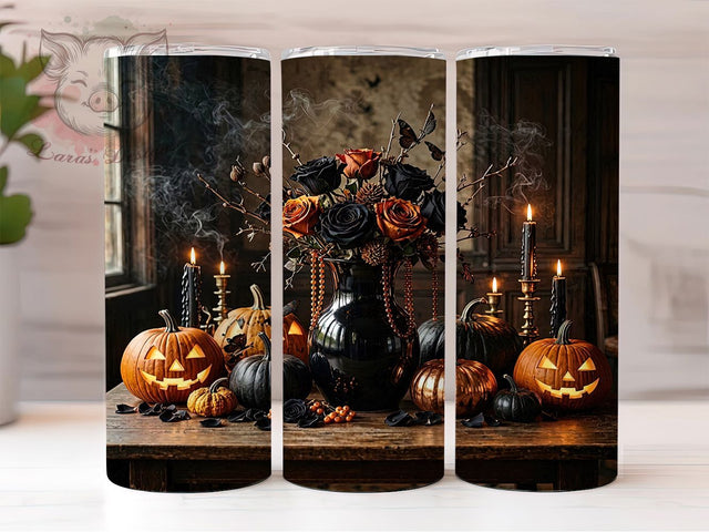 Gothic Halloween StillLife 20oz Tumbler, Gothic Halloween, StillLife Design, Dark Theme, Sublimation Wrap, 20oz Tumbler, Spooky Aesthetic, Vintage Style Sublimation Lara' s Designs 