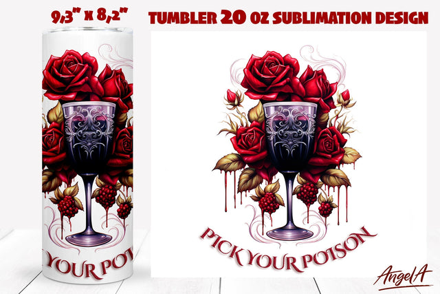 Gothic halloween tumbler wrap, wine quotes, witch quote Sublimation Angelina Semenova 
