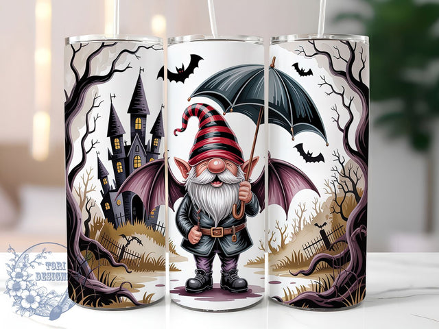 Gothic Halloween Witchy Gnome Tumbler, Halloween Gnome Wrap, 20oz Sublimation, Spooky Gnome Cup, Gothic Tumbler Design, Halloween Drinkware, Witchy Gnome Tumbler Sublimation ToriDesigns 