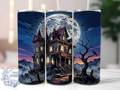 Gothic Haunted Mansion 20oz Tumbler, Haunted Mansion, Gothic Style, Halloween Theme, Spooky Design, Dark Aesthetic, 20oz Wrap, Sublimation Tumbler Sublimation ToriDesigns 