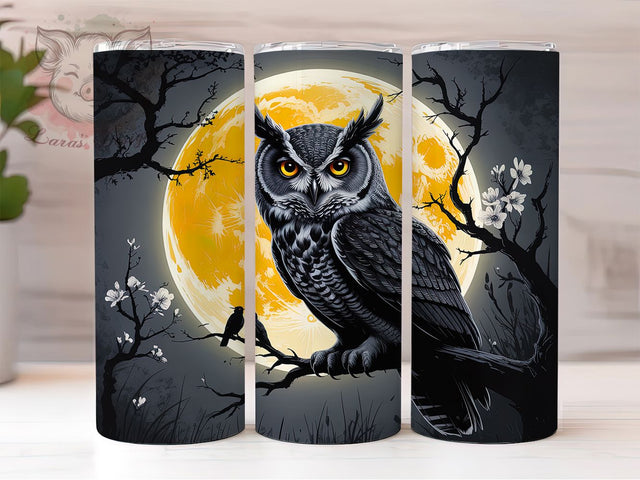 Gothic Haunted Owl Halloween Tumbler, Spooky Owl Wrap, Dark Halloween Cup, Owl Sublimation Design, 20oz Tumbler Wrap, Gothic Halloween Drinkware, Haunted Owl Cup Sublimation Lara' s Designs 
