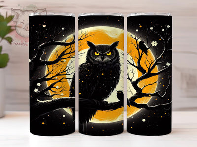 Gothic Haunted Owl Halloween Tumbler, Spooky Owl Wrap, Dark Halloween Cup, Owl Sublimation Design, 20oz Tumbler Wrap, Gothic Halloween Drinkware, Haunted Owl Cup Sublimation Lara' s Designs 