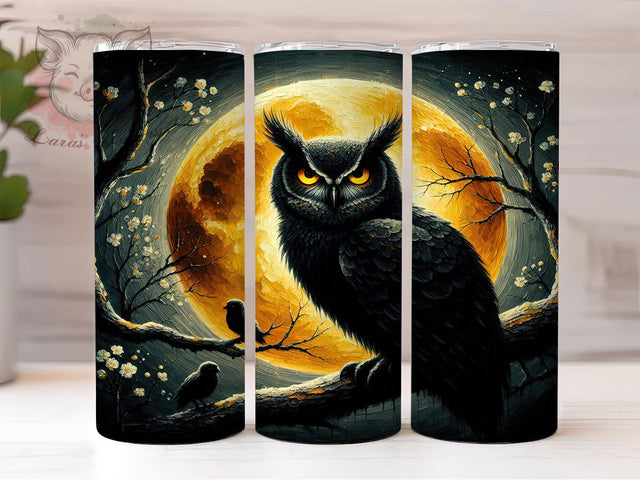 Gothic Haunted Owl Halloween Tumbler, Spooky Owl Wrap, Dark Halloween Cup, Owl Sublimation Design, 20oz Tumbler Wrap, Gothic Halloween Drinkware, Haunted Owl Cup Sublimation Lara' s Designs 